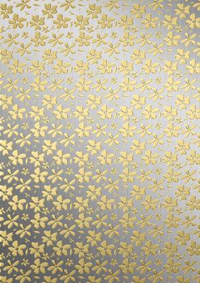 Gold Metallic Flowers Matching Backing Paper