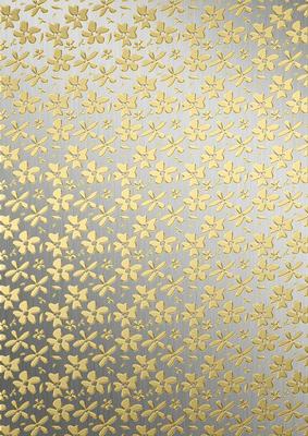Gold Metallic Flowers Matching Backing Paper