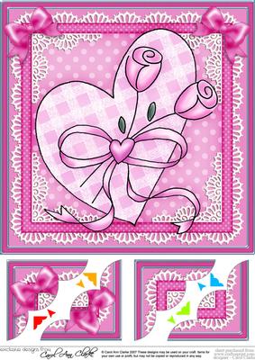 8 x 8 Lovin Heart Scalloped Corner Topper
