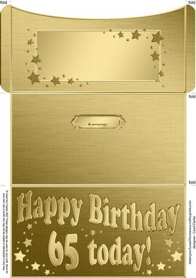 65th Birthday Metallic Age Money or Gift Wallet and Card