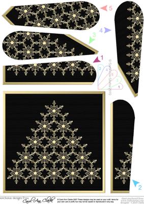 Xmas Snowflake Tree Fan Pyramage Topper