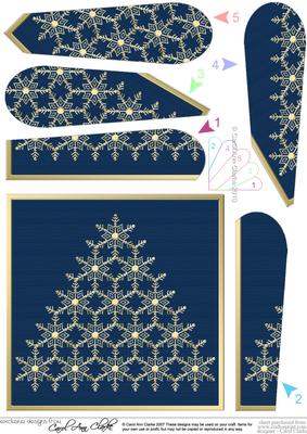 Xmas Snowflake Tree Fan Pyramage Topper