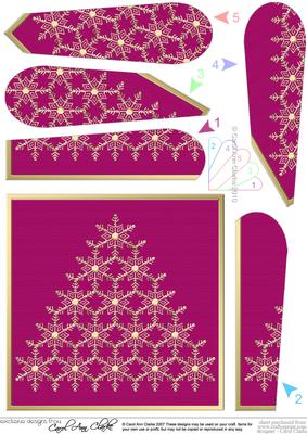 Xmas Snowflake Tree Fan Pyramage Topper