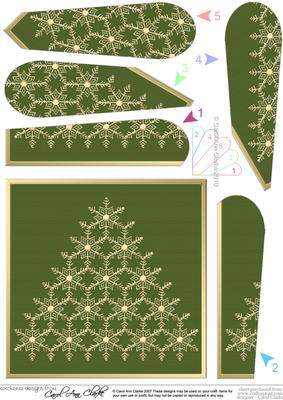 Xmas Snowflake Tree Fan Pyramage Topper