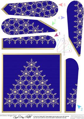 Xmas Snowflake Tree Fan Pyramage Topper