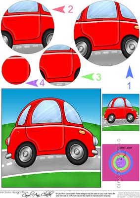 Funky Car Circle Pyramage Topper