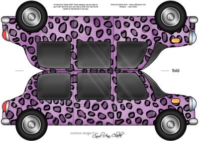 Large Dl Leopardskin Stretch Limo Shaped Card