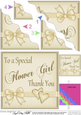 Flower Girl Thank You Wavy Corner Side Stacker