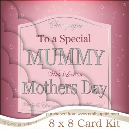 8x8 Mothers Day Mummy Pink Champers Kit with Scalloped Corne