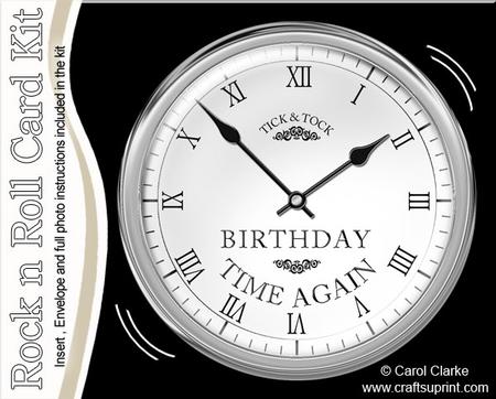 Birthday Clock Rock N Roll Kit with Envelope and Insert