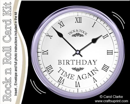 Birthday Clock Rock N Roll Kit with Envelope and Insert
