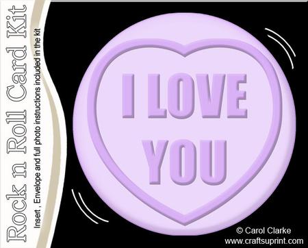 I Love You Sweet Heart Rock N Roll Kit, Envelope and Insert