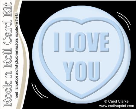 I Love You Sweet Heart Rock N Roll Kit, Envelope and Insert