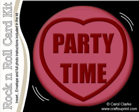 Party Time Sweet Heart Rock N Roll Kit, Envelope and Insert