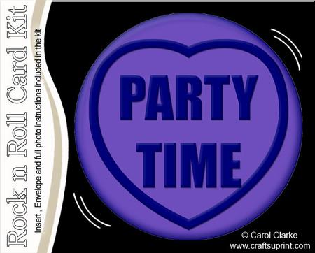 Party Time Sweet Heart Rock N Roll Kit, Envelope and Insert