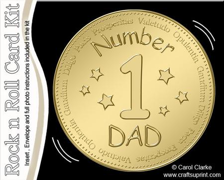 Number 1 Dad Medal Rock N Roll Kit with Envelope and Insert