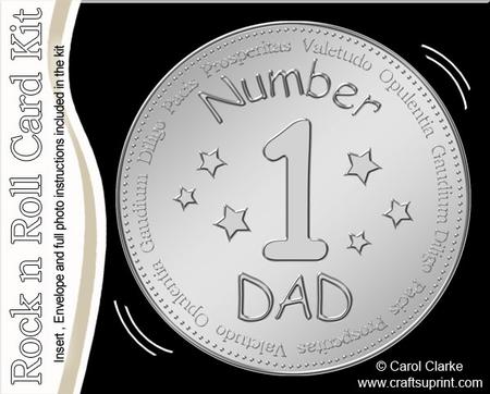 Number 1 Dad Medal Rock N Roll Kit with Envelope and Insert