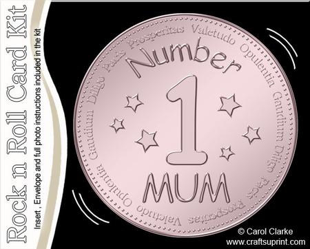 Number 1 Mum Medal Rock N Roll Kit, Envelope and Insert