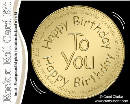 Happy Birthday Medal Rock & Roll Kit with Envelope and Inser