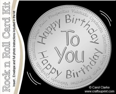 Happy Birthday Medal Rock & Roll Kit with Envelope and Inser
