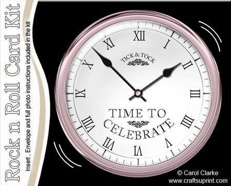 Celebration Clock Rock N Roll Kit with Envelope and Insert