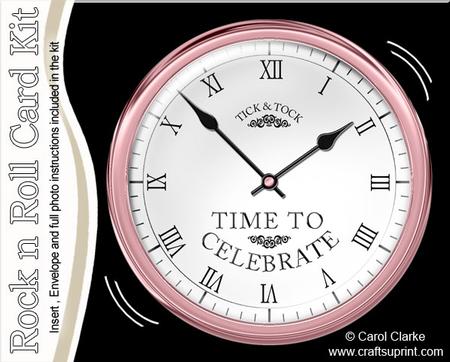 Celebration Clock Rock N Roll Kit with Envelope and Insert