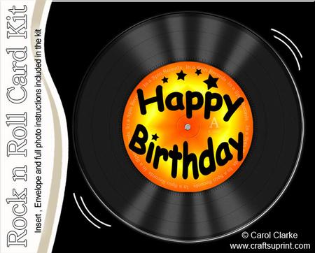 Birthday Record Rock N Roll Kit, Envelope and Insert