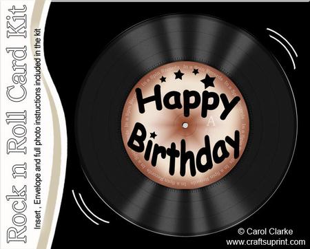 Birthday Record Rock N Roll Kit, Envelope and Insert