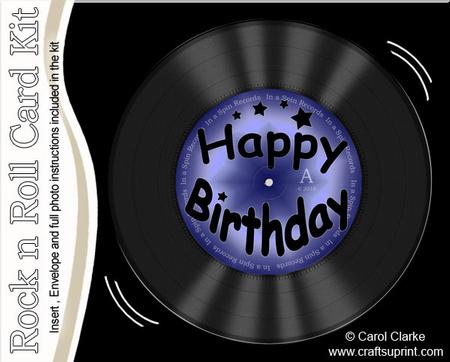 Birthday Record Rock N Roll Kit, Envelope and Insert