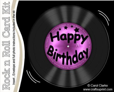 Birthday Record Rock N Roll Kit, Envelope and Insert
