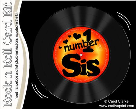Number 1 Sister Record Rock N Roll Kit, Envelope and Insert