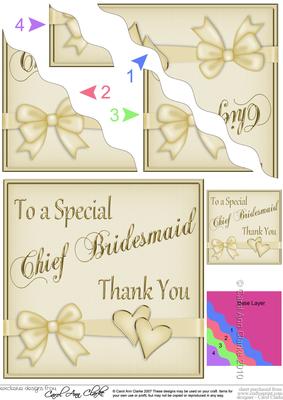 Chief Bridesmaid Thank You Wavy Corner Side Stacker