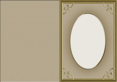 A5 'gold Metallic Frame' Card Front or Insert