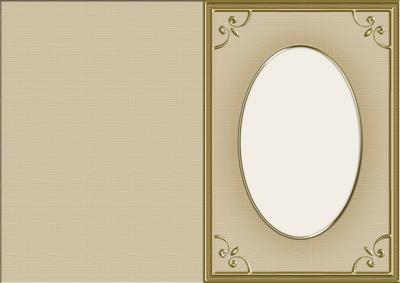 A5 'gold Metallic Frame' Card Front or Insert