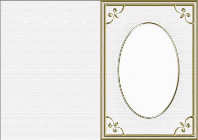 A5 'gold Metallic Frame' Card Front or Insert