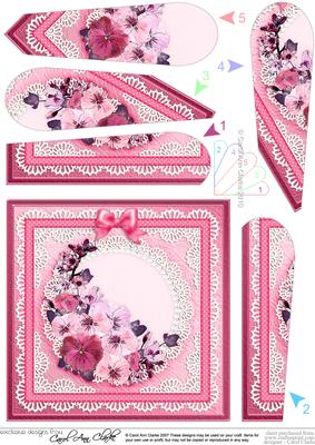 Spring Flowers Quick Card with Fan Pyramage Topper
