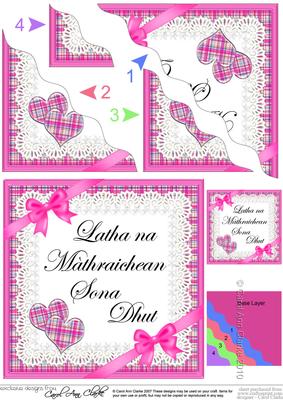 Scottish Tartan Mothers Day Wavy Corner