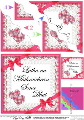 Scottish Tartan Mothers Day Wavy Corner
