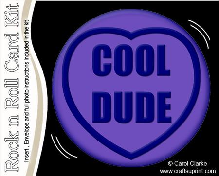 Cool Dude Sweet Heart Rock N Roll Kit, Envelope and Insert