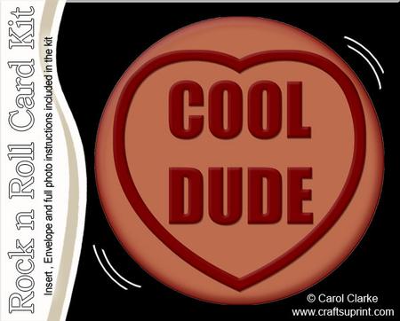 Cool Dude Sweet Heart Rock N Roll Kit, Envelope and Insert