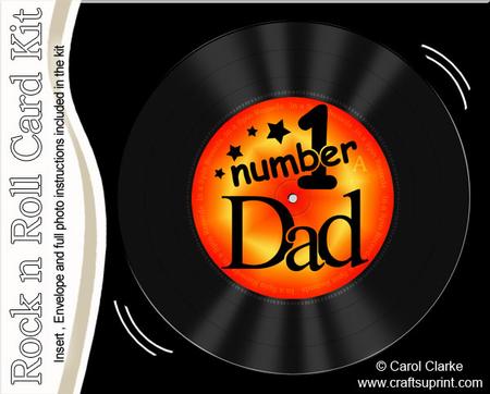Number 1 Dad Record Rock N Roll Kit, Envelope and Insert