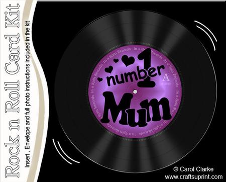 Number 1 Mum Record Rock N Roll Kit, Envelope and Insert
