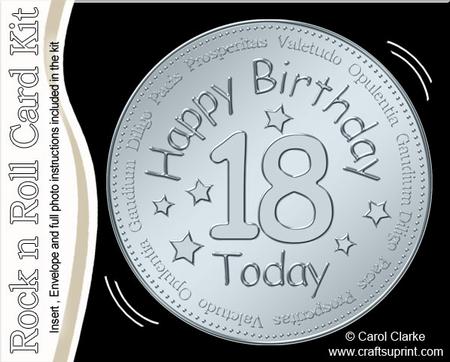 18th Birthday Medal Rock N Roll Kit with Envelope N Insert