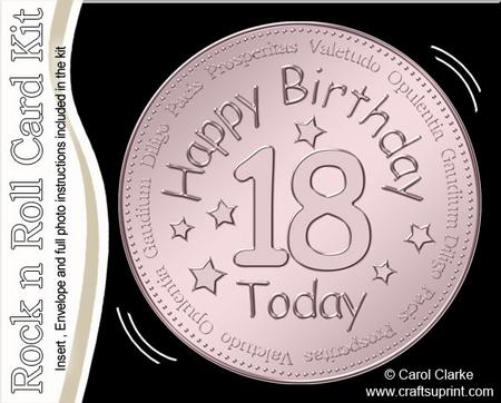 18th Birthday Medal Rock N Roll Kit with Envelope N Insert