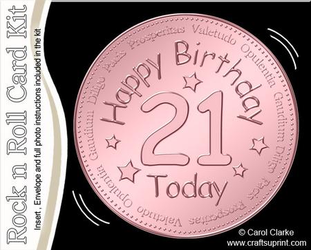 21st Birthday Medal Rock N Roll Kit with Envelope N Insert