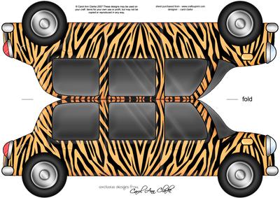 Large Dl Zebra Stripe Stretch Limo Shaped Card