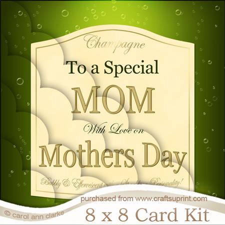 8x8 Mom Mothers Day Champers Label Kit with Scalloped Corner