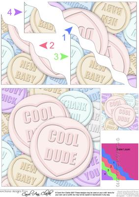 Cool Dude Sweet Heart Wavy Corner Side Stacker Topper