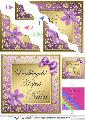 Floral Elegance Welsh Grandmother Happy Birthday Wavy Corner