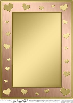 A4 Metallic Romantic Hearts Plain Card Base